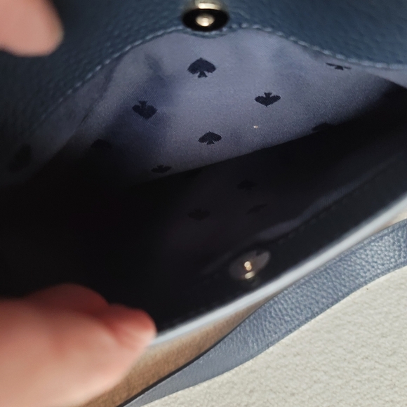 Kate Spade, North South Crossbody Bag, Patchwork Suede, Blazer Blue‎ - Picture 8 of 12